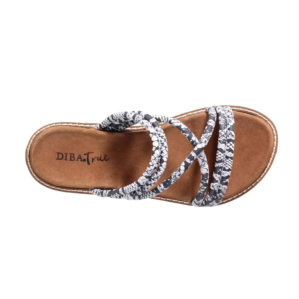 Diba Black & White Snake-Print Strappy Slide Sandals - Picture 2 of 2